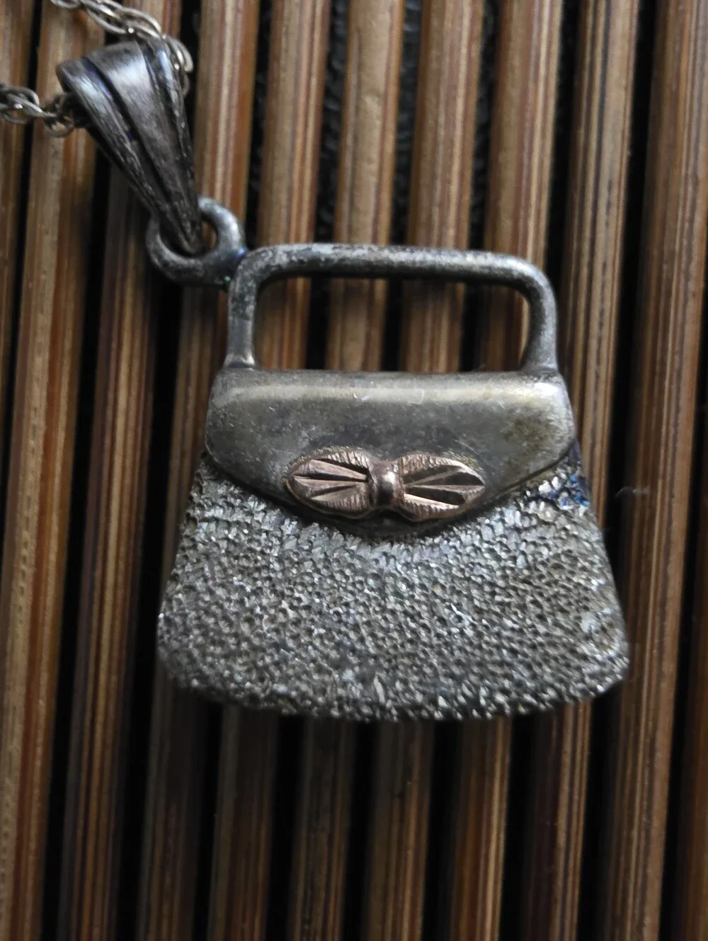 Sterling Silver, 12k Purse Necklace (Vintage)